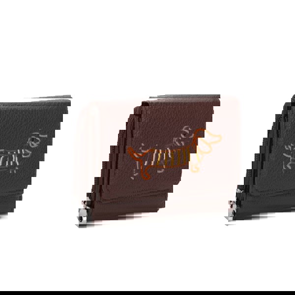 Kitise Dachshund Dog Embroidery Trifold Snap Coin Purse Wallet