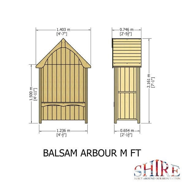 Shire Balsam 1.4x0.7m Arbour Seat - Best Shed