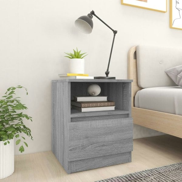 Berkfield Bedside Cabinet Grey Sonoma 40x40x50 cm Engineered Wood