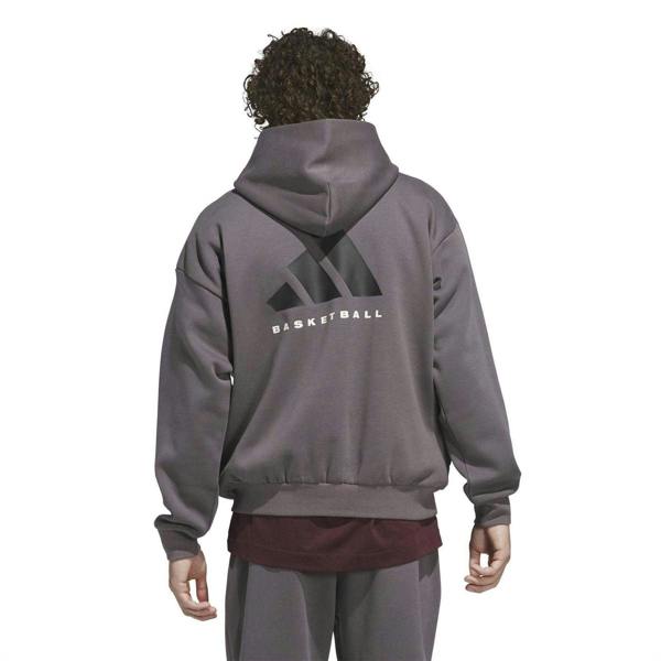 Adidas Mens Fleece Basketball Hoodie - Grey - 