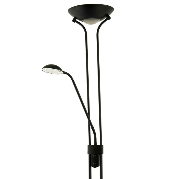 LED Mother and Child Floor Lamp in Matte Black with Rotary Dimmer Switches Image 3