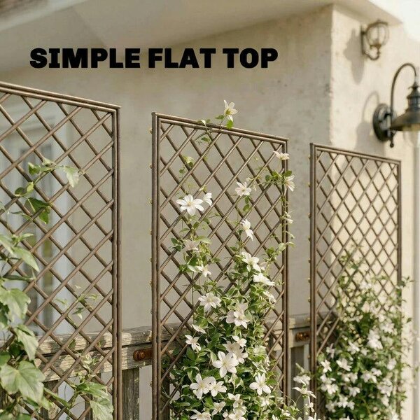 Garden Trellis, Decorative Trellis Panels for Climbing Outdoor Plants, Natural Wood Finish