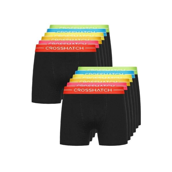 Crosshatch Mens Astral Boxer Shorts (Pack of 12) - Black