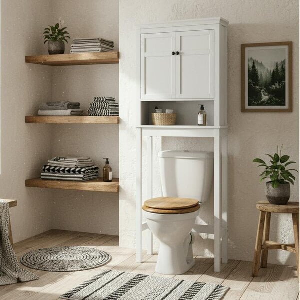 Wyld Haus Nivele Over Toilet And Appliance Storage Cabinet In White