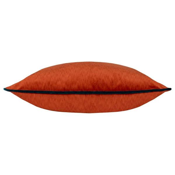 Paoletti Torto Velvet Rectangular Cushion Cover - Brick Red/Teal - 