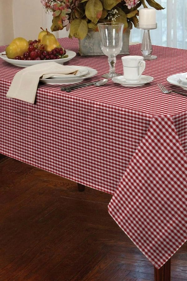 Alan Symonds Gingham Check Table Cloth - Red