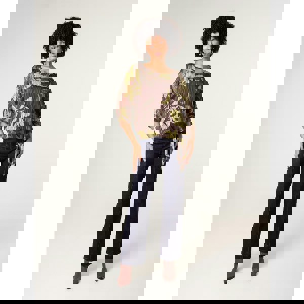 Blue Vanilla Tie Knit Metallic Chiffon Top