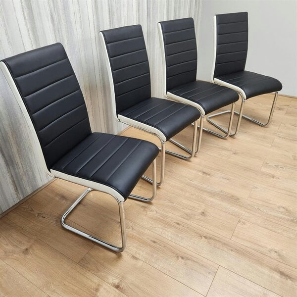 Kosy Koala Dining Chairs Set of 4 Black Leather Kitchen Chairs