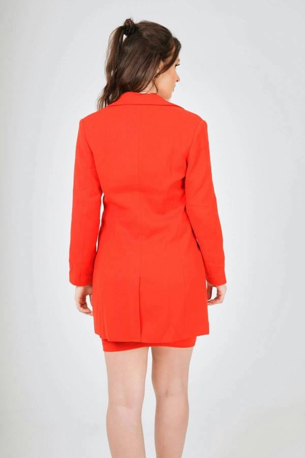 LuvForever Red Long Blazer  Mini Skirt Suit