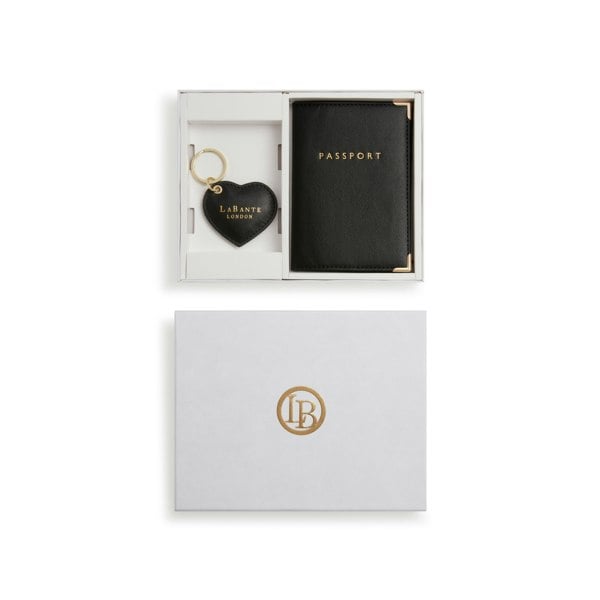 LaBante London Ash Black Passport holder & Key chain Gift Box