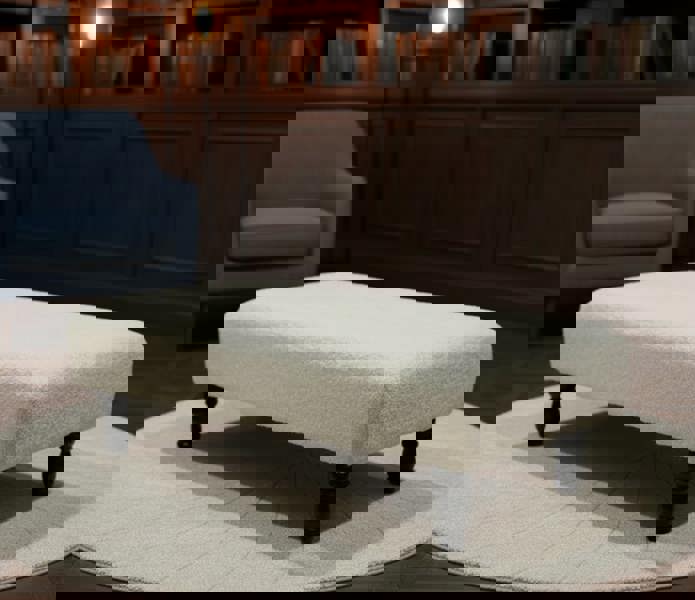 ISTOOLS Cuddle Fabric Off-White Footstool – Comfortable, Stylish, and Multi-Purpose