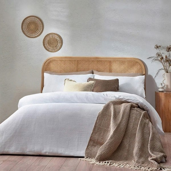 Yard Chunky Cotton Waffle Duvet Cover Set - White