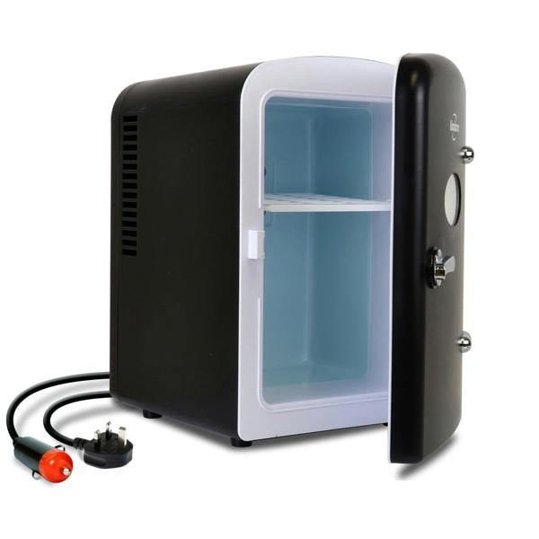 Koolatron 4L Mini Fridge For Bedrooms 6 Can Table Top 12V Portable Cooler Skincare Black