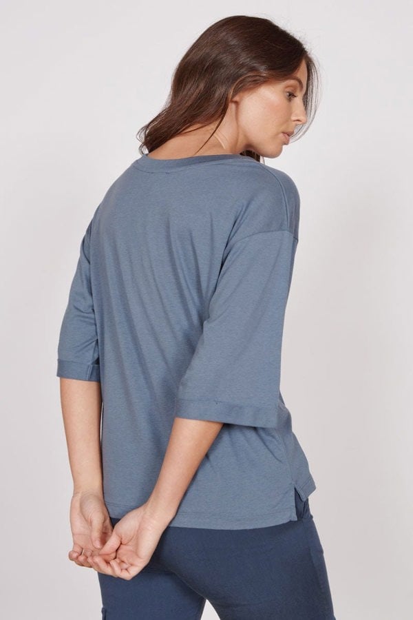 Jeetly.comGabi Blue Classic Oversized T-ShirtShirts & Tops
