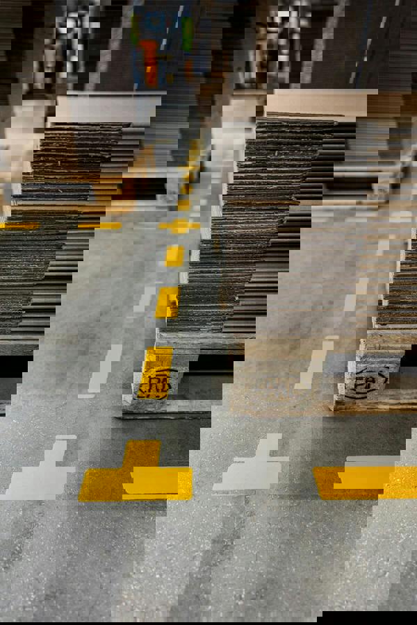 Durable Heavy Duty Adhesive Floor Marking Dash Shape | 10 Pack | Yellow