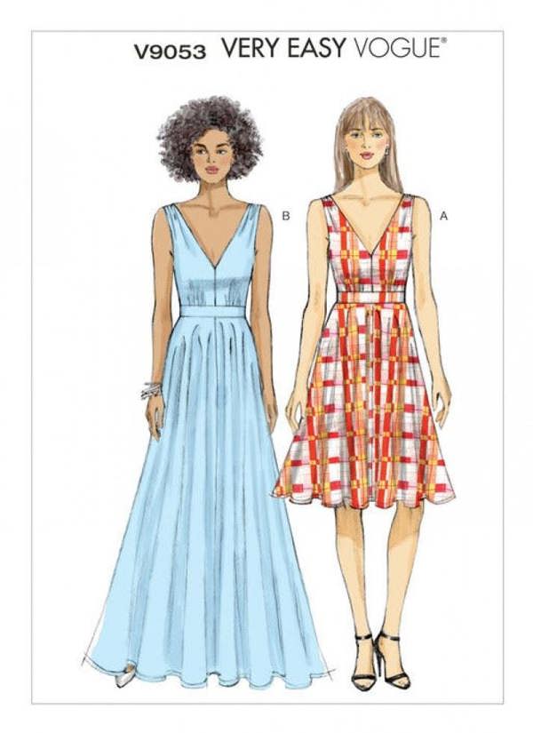 Vogue Sewing Pattern 9053, Dresses for Women, 6-8-10-12-14 - Easy