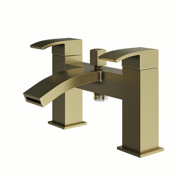 Flode Boras | Bath Shower Mixer | Including Handset and Holder | Brushed Brass