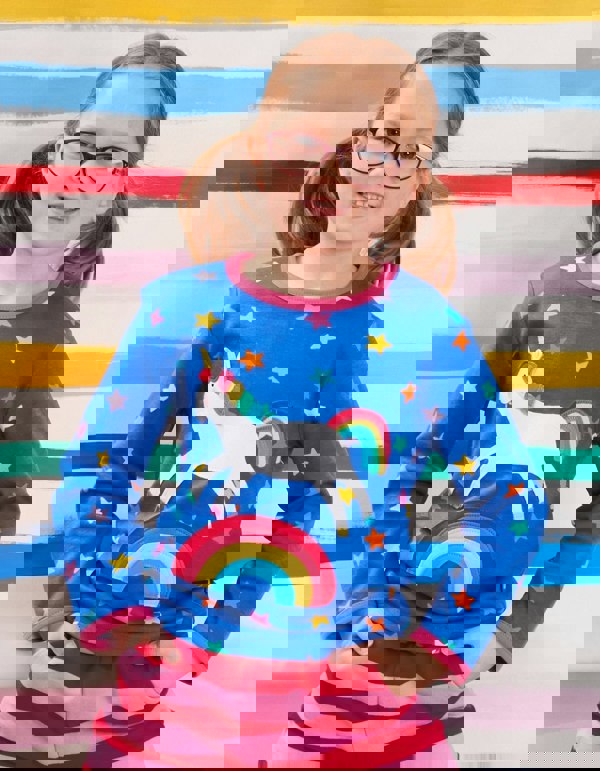 Organic Rainbow Unicorn Applique T-Shirt - Toby Tiger UK Retail