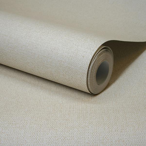 Grandeco Boutique Mini Twill Woven Texture Fabric Effect PVC-free Eco Wallpaper, Ivory