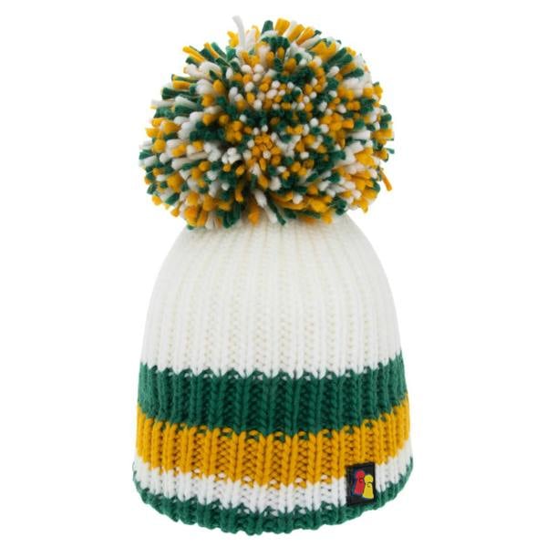 Big Bobble Hats Green, White and Gold Big Bobble Hat
