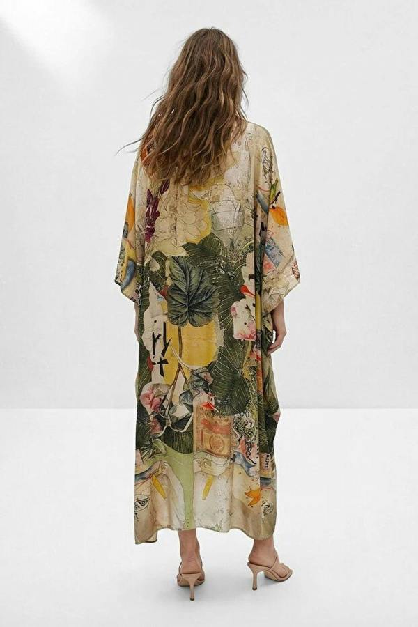 WOVCOR Tropical Patterned Woven Dress