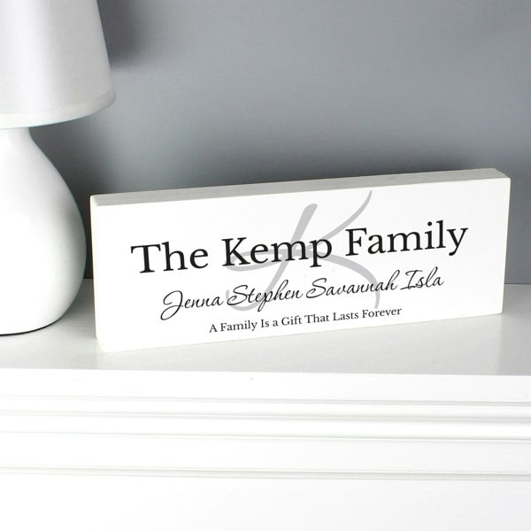 Personalised Memento Company Personalised Family Wooden Mantel Decoration