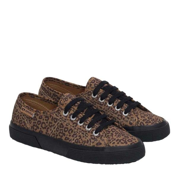 Superga Womens/Ladies 3750 Leggera Leopard Print Trainers - Black/Beige - 