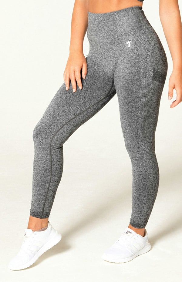 V3 Apparel Define Seamless Scrunch Leggings - Dark Grey Marl