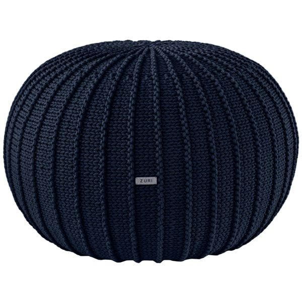 Zuri House Knitted pouffe, Large | NAVY BLUE