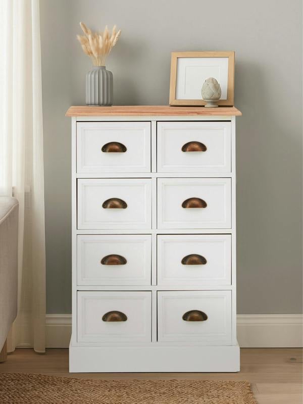 Austin White 8 Drawers Chest