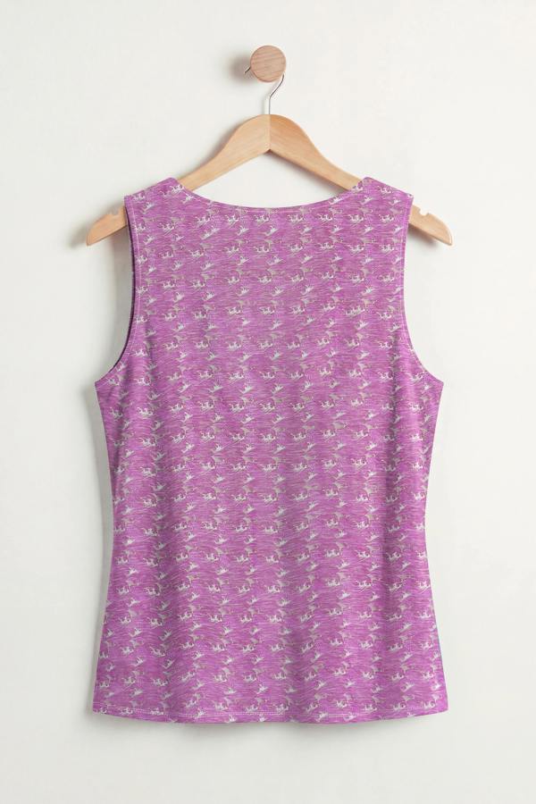 ENORSIA Wave-Printed Basic Scope Neck Vest