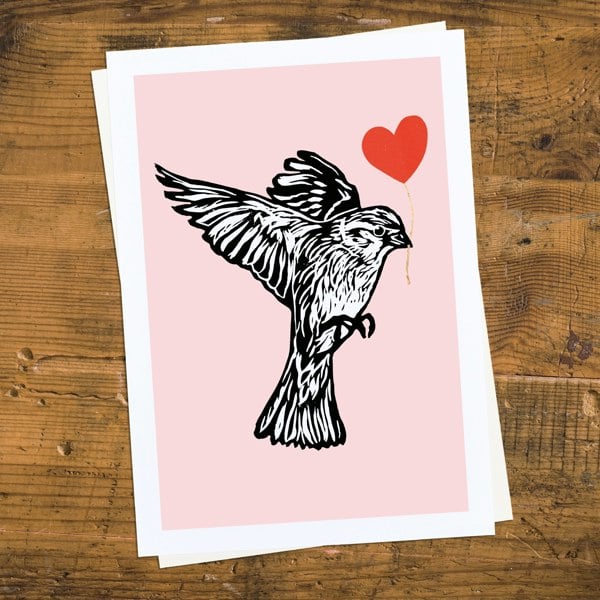 Hands & Hearts Hedge Sparrow feathered friends print