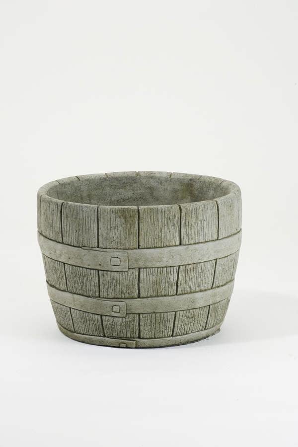 Small Half Barrel Stone Garden Planter