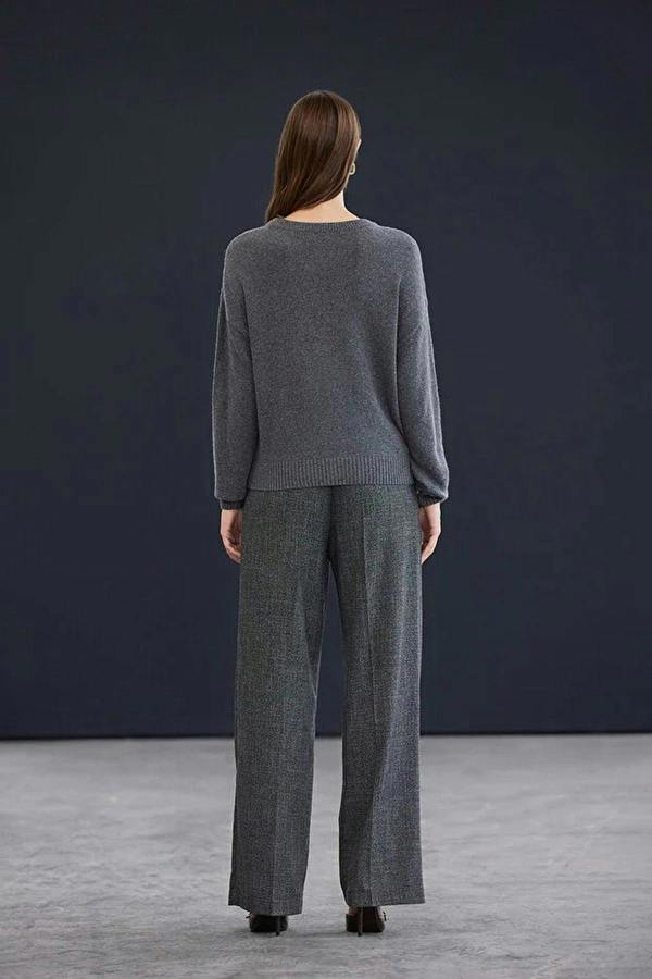 WOVCOR Cashmere Blend Crew Neck Knit Sweater