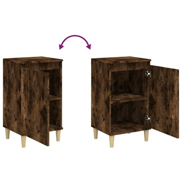 Berkfield Bedside Cabinets 2 pcs Smoked Oak 40x35x70 cm Engineered Wood