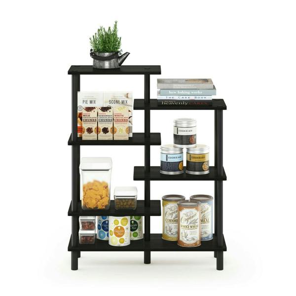 WALPLUS Turn-N-Tube 6-Tier Accent Display Rack, Espresso/Black perfect for organized storage and display