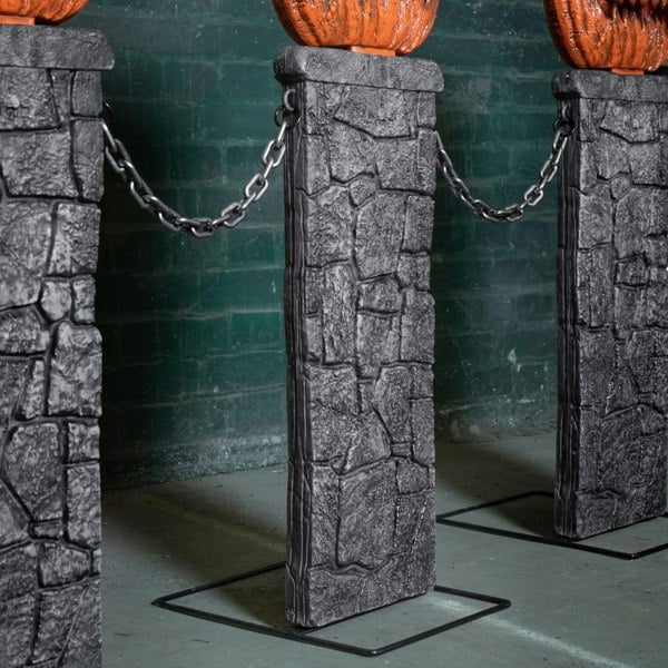 Samuel Alexander 97cm x 1.2m Battery Powered Light up Halloween Pumpkin Fence with LEDs