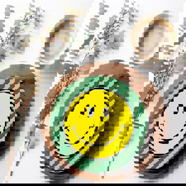 Love Frankie Helter Skelter Stripe Smiley Face Coasters - Apple Sours