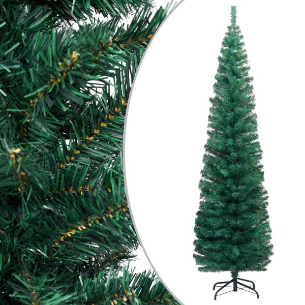 Berkfield Slim Artificial Christmas Tree with Stand Green 180 cm PVC
