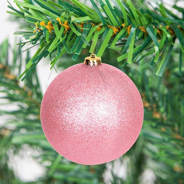 Shatchi 15cm 3 Pack Pale Pink Shatterproof Christmas Baubles for Tree, Garland and Home Decor