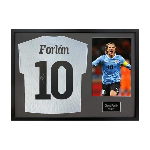 Diego Forlan Signed Uruguay Shirt Classic Frame