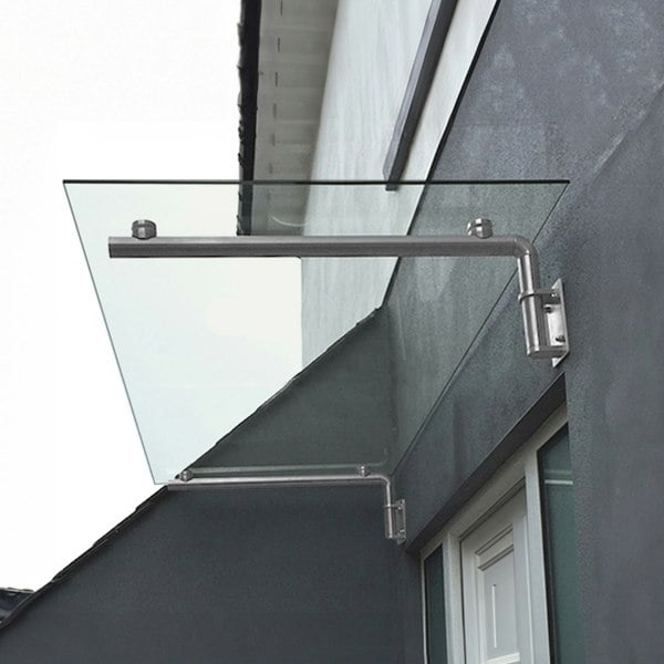 Monstershop Glass Door Canopy & Brackets - 120cm W x 80cm D