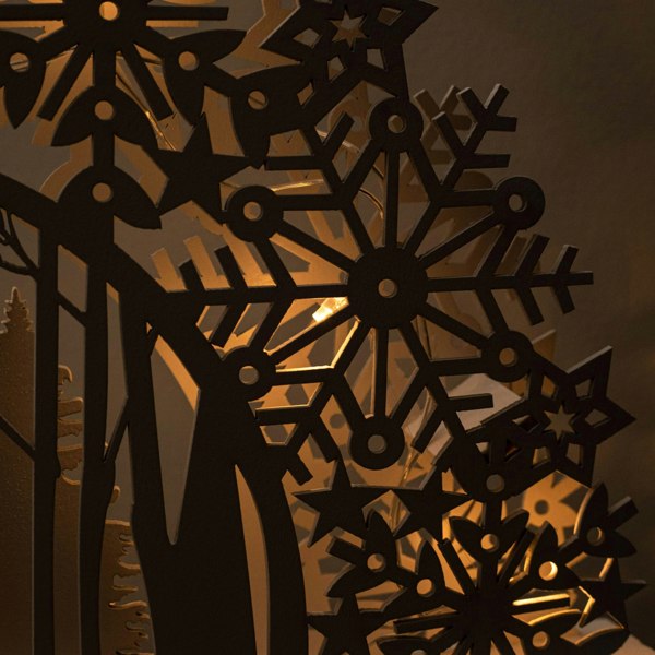 Samuel Alexander 45cm Battery Operated White Wooden Snowflake Arch & Christmas Trees with 10 Warm White LEDs