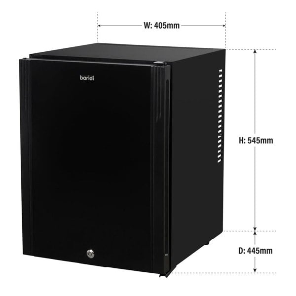 35L Under Counter Wine Beer Drinks Fridge Cooler - Bedroom Snacks Fridge BLACK - LoopsDirect