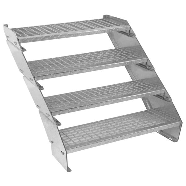 Monstershop Adjustable 4 Section Galvanised Staircase - 900mm Wide