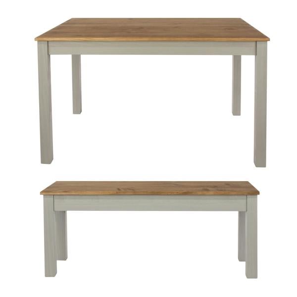 Core Products Linea 3-Piece Dining Set, Table & 2 Benches, Scandinavian Design