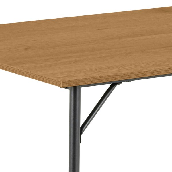 Wyld Haus Lagos 4 Seater Rectangular Natural Wild Oak and Black Metal Dining Table