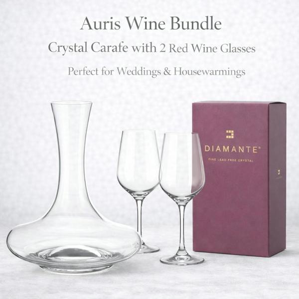Auris Wine Carafe & Red Wine Glasses Gift Set
