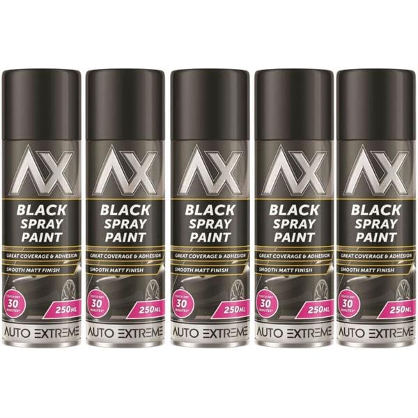 Auto Extreme 5X Auto Extreme Black Matt Spray Paint 250ml
