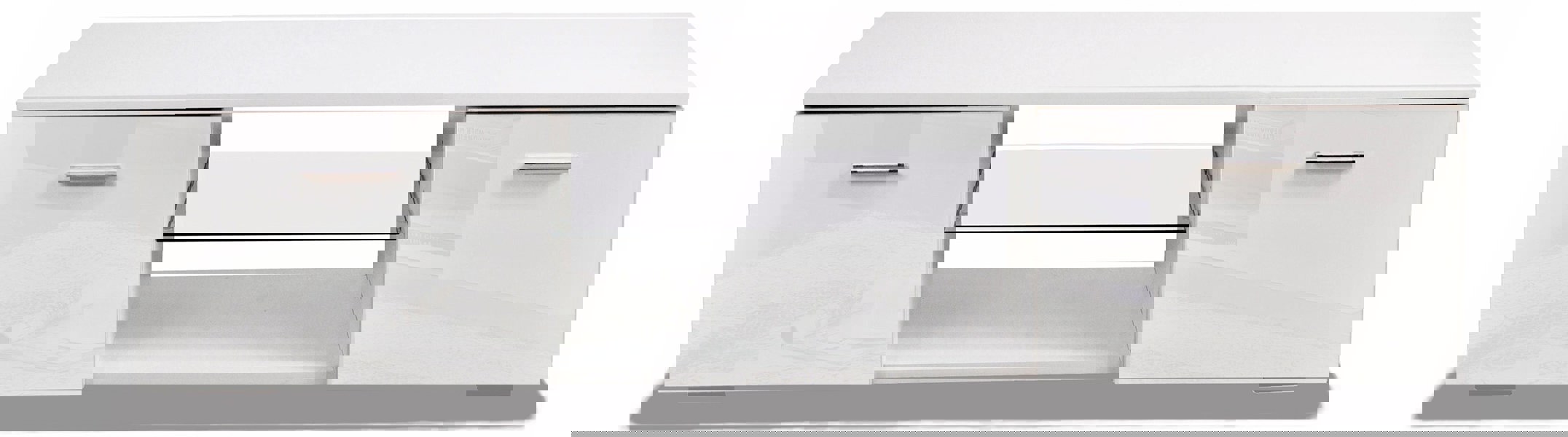 MDA Designs Auriga White Modern TV Cabinet for Flat TV Screens of up to 65" Entertainment Unit with Shelves and Built-in Blue LED Lights